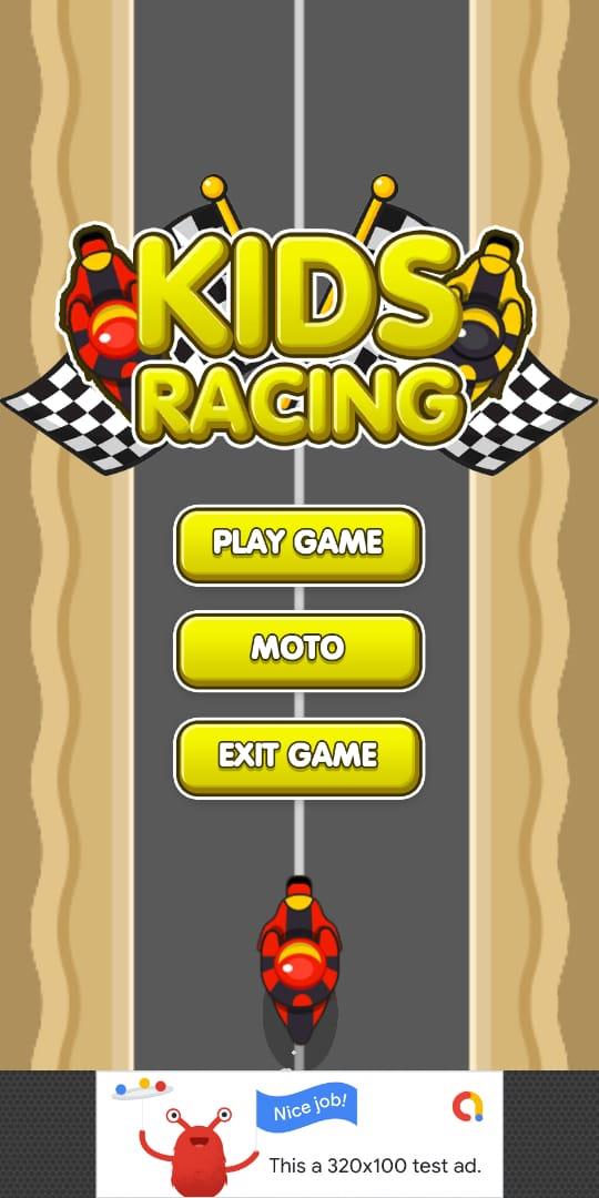 2D Kids Motor Racing LTS Unity Project + Admob Banner + Interstitial